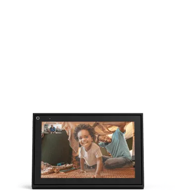 Meta Portal display showing a family video call.